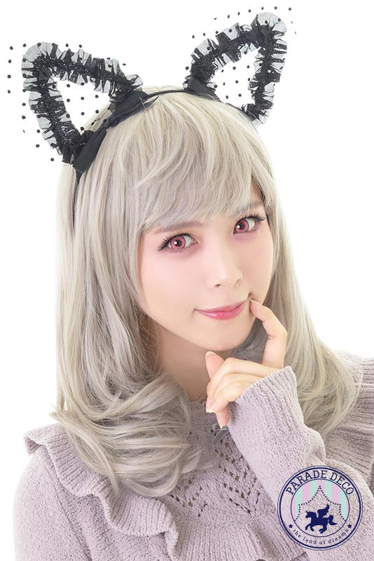 フリル猫耳　黒