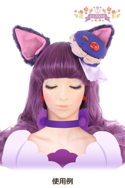 もこもこ猫耳　パープル×ピンク