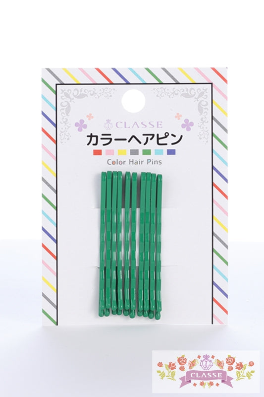 カラーヘアピン10本(緑)