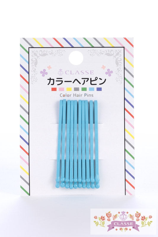 カラーヘアピン10本(水色)