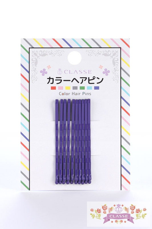 カラーヘアピン10本(紫)