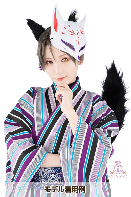 ふさふさキツネ耳 黒