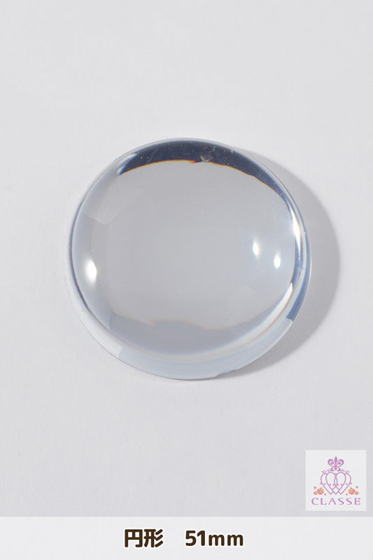 クリスタルパーツ 円形 51mm 透明 1個入