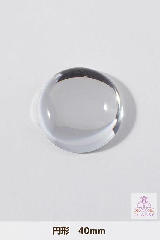 クリスタルパーツ 円形 40mm 透明 1個入