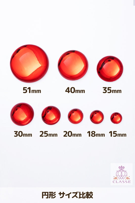 クリスタルパーツ 円形 30mm 黄 3個入