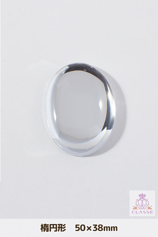 クリスタルパーツ 楕円形 50×38mm 透明 1個入