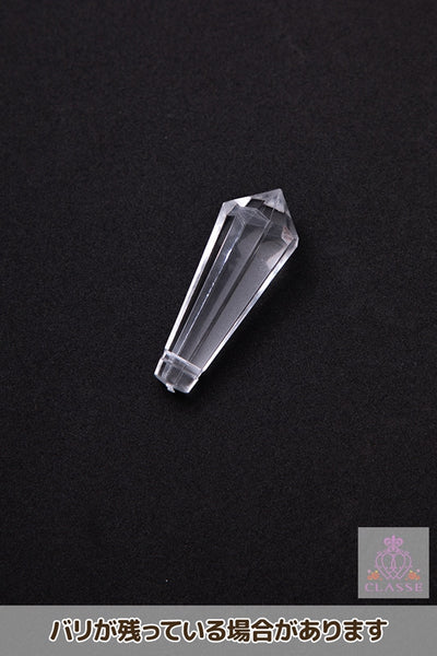 Crystal parts Rhinocated 30 x 17mm transparent 6 pieces