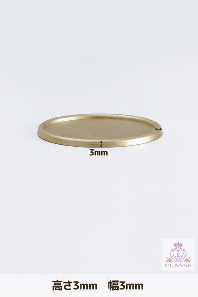 50 x 38毫米的水晶部件基座，椭圆形，金色，1件。