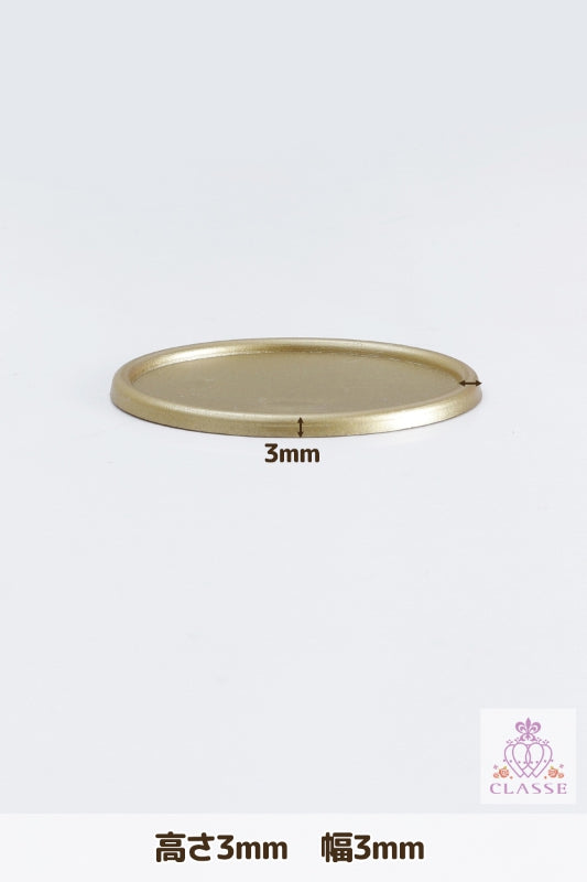 50 x 38毫米的水晶部件基座，椭圆形，金色，1件。