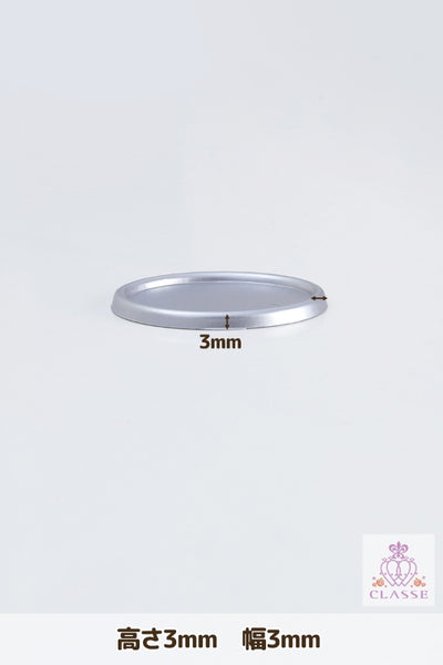 适用于水晶部件的基座40 x 30毫米，椭圆形，银色，1件。