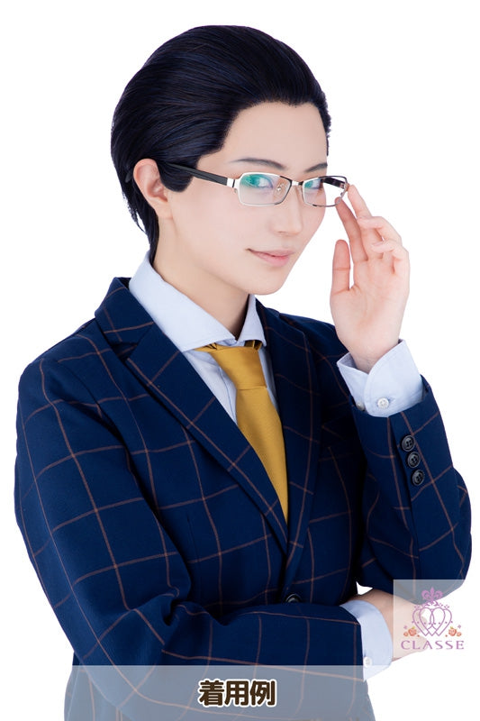 伊達メガネ細フチ 銀