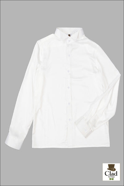 礼服衬衫，翼领，白色。